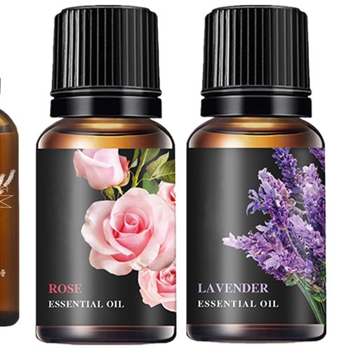 2 Pack Lavender Rose Essential Oil Set Pure Organic Lavender Aromatherapy Oil Rose Fragance Oil for Diffuser, Massage, Aromatherapy, Bath, Skin Care, Soap/Candles Making