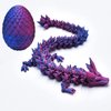 MEIEST 3 PCS Mini 3D Printed Dragon in Egg,Full Articulated Crystal Dragon,Flexible Joints Home Decor Executive Desk Toys, Creative Gifts