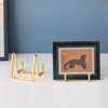 Plate Holder Easel Display Stand - 3 inch Metal Plate Stands for Display - Tabletop Picture Stand - Gold Iron Easels for Display Pictures | Photo Frames | Book | Decorative Plates | Plaque - 1 Pack