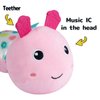 Sumobaby Infant Baby Musical Stuffed Animal Activity Soft Toys with Multi-Sensory Crinkle, Rattle and Textures, for Tummy Time Newborn 0-3-6-12 Months Girls, Caterpillar, Pink