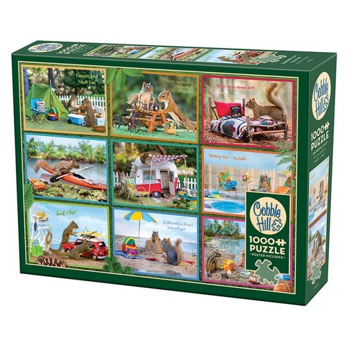 Cobble Hill 1000 Piece Puzzle - Squirrels on Vacation - Sample Poster Included