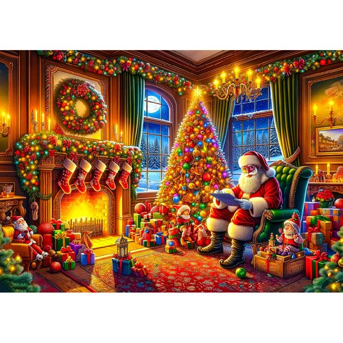 1000 Piece Christmas Puzzle for Adults - The Magic of Christmas Eve Holiday Puzzle, Winter Puzzle 1000 Pieces, Perfect Christmas Décor - Premium Quality, Made in EU by WOODEN.CITY