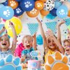 Blue Dog Birthday Party Supplies,Blue Dog Party Decorations,Blue Backdrop Kids Birthday Decoration,Include Blue Dog Paw Balloons,Happy Birthday Cake Topper and Blue Balloons Banner