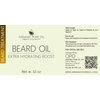 Unscented Beard Oil - 100% Natural, Organically Sourced, Non-GMO, Facial Hair Hydrating & Conditioning Oil Blend - 32 oz - Bulk Sized, Promoting Growth and Silky Smooth Hair - Jojoba, Argan & More