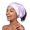 Satin Cap Slip-on Head Scarf Braids Bonnet Skull Cap Lavender