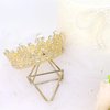 YARIEW Small Gold Crystal Crown for Little Girls Flower Bouquets Accessories Rhinestones Wedding Cake Topper Birthday Crown for Kids Cake Decorations