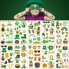 10 Sheets St. Patrick’s Day Temporary Tattoos, 180 Pcs Shamrock Tattoos Sickers Waterproof Body Stickers, St. Patrick's Day Clover Tattoos for Kids, Irish Parade Party Favors Decoration(C)