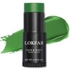 LOKFAR Green Face Paint Stick, Green Body Paint Halloween Face-Paint, Football Baseball Green Eye Black Stick, Full-Coverage Green Face Makeup for Halloween Witch Alien Frankenstein Cosplay Makeup