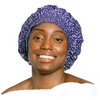 TIARA Reusable Shower Cap - Waterproof Shower Cap for Women - Two-in-One Bathing Hair Cover for Dryness and Bonnet for Hair Care - For Straight and Curly Hair - Dots Purple