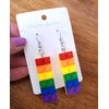 Long Colorful Lego Building Blocks Dangle Earrings by Pashal