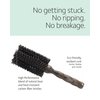 Ibiza Hair Professional Boar Hair Round Brush (H4, 65mm) Hybrid Uniform Boar/Nylon Bristles & Hardwood Handle, Create Beachy Waves & Curls, For Course or Frizzy Hair, Add Texture & Shine