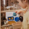 LOGOFUN Dollhouse Bedside Cabinet Miniature Drawer Cabinet Mini Bedside Table for Doll House Bedroom Furniture Accessories