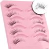 Himirell Half Lashes Natural Look Strip Wispy False Eyelashes Clear Band Soft Strip Corner Fake Eyelashes Cat Eye Short Accent Lashes 5 Pairs Set Pack