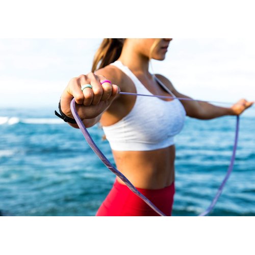 Barbell Bands Silicone Ring For Women | Premium Rubber Wedding Band | Perfect For Fitness, Lifting, Active Lifestyle - Comfortable and Durable (Lilac, 9)