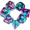 Galaxy Dice Set| Dark Green Mix Purple Crystal DND Dice Set for Board Game