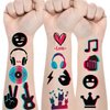 Music Temporary Tattoos Stickers (94 Styles), Mixed Style Hand Wrist Body Art for Kids Boys Girls Birthday Gifts Disco Music Party Supplies Decorations Favors