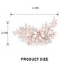 Yean Crystal Bride Wedding Hair Comb Rose Gold Flower Bridal Hair Piece Rhienstone Hair Accessories for Women and Girls (Rose gold)