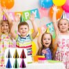 Haconba 60 Pieces Paper Cone Party Hats Colorful Metallic Foil Birthday Cone Hats for Kids Adults Birthday New Year Party Supplies, 6 Colors