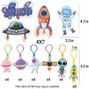 CAMIRUS Valentines Day Gifts Card for Kids, 28Pcs Space Shape Greeting Cards with Space Keychain for Kids Valentines Day Exchange Gift, Valentines Sets Party Favor, Valentines School Classroom Prizes