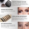 BEFIVECOK Eyebrow Pomade Kit with Dual-ended Eyebrow Brush, Water and Stain Resistant High Pigment Brow Pomade, Corrects Brow Imperfections for Natural Long-lasting Brow Makeup (11# Black)