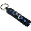 RedVex Thin Line Paracord Key Chain/Key Fob - Choose your colors - 3", 4", 6", and 8" Lengths (Qty-1) (Black with Blue Line, 6-inch with Handcuffs & ABS Clip)
