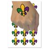 Fleur De Lis French Mardi Gras Elegant Temporary Tattoo Water Resistant Fake Body Art Set Collection - 54 1" Tattoos (1 Sheet)