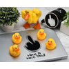 DS. DISTINCTIVE STYLE Middle Finger Rubber Ducks 4 Pieces Yellow Rubber Duck 2.16 Inch Funny Car Ornaments Duck for Car Dashboard Decoration, Computer Monitor Decor