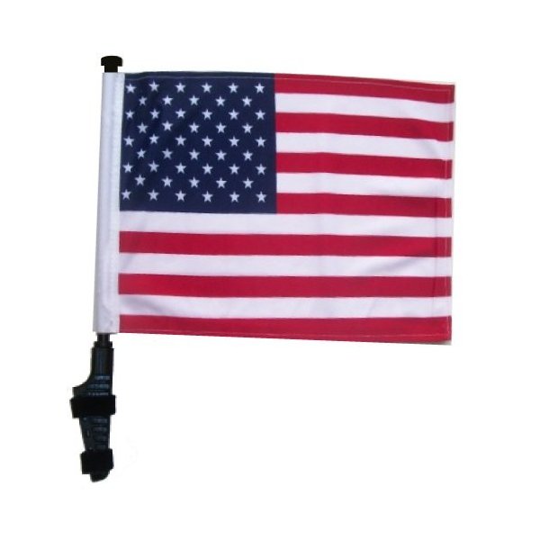 USA Golf Cart Flag with SSP Flags EZ On & Off Bracket