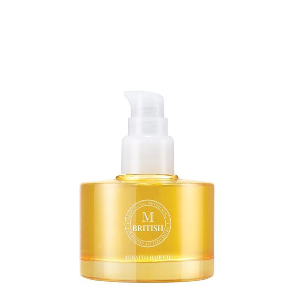 BRITISH M Annatto Hair Oil | Protects hair | Vegan | for all hair type | Frizz-free Shine | Instantly Absorbed | Treatment (2.36 fl.oz)