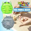 Novelty Place Sea Shell Bag for Kids, Shell Collecting Picking Up Holding Mesh Shells Bags with Strap for Children, Beach Sand Toy Seashell Bag Green & Grey (Pack of 2)
