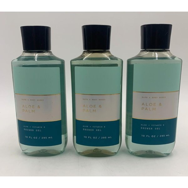 3 Pack SHOWER GEL WASH ALOE VITAMIN E 10 OZ aloe palm bath body