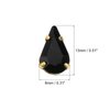 uxcell 20Pcs Teardrop Sew on Rhinestone - 13x8mm Flat Back Glass Teardrop Crystal Rhinestones in Gold Prong Setting for Crafting, DIY Jewelry, Clothes Decorations (Black)