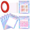 100PCS Press on Nail Packaging Bag and 100PCS White Cardboard Nail Tips Packaging Bags Empty Holographic Nail Storage Bags with 1 Roll Transparent Tape for Press on Nail Business