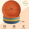 Wrova Wheat Straw Plates - 9 Inch Unbreakable Dinner Plates Set of 8 - Dishwasher & Microwave Safe Plastic Plates Reusable - Lightweight Plates for kitchen,camping (Colorful Series)