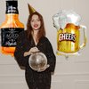 DIADARL Whiskey Bottle Beer Mug Super Shape Mylar Foil Balloon for Bar Valentines Wedding Decors Birthday Party Decoration Supplies