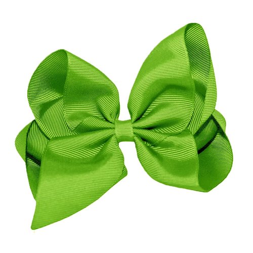 WD2U Girls 6" Classic Style Boutique Grosgrain Hair Bow French Clip Barrette (Cream Ivory)