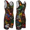 KO Sports Gear - Unisex Wrestling Singlet (Paint Splatter, Youth Medium)