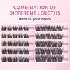 Lash Clusters 100PCS Cluster Lashes Wispy Fluffy D Curl Super Thin Band Eyelash Cluster Natural Volume Reusable DIY Eyelash Extensions at Home (10-16mm Mix)