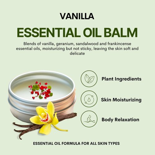 benatu Solid Body Oil for Dry Skin Care, Scented Body Butter with Vitamin E for Women and Men, Essential Oil Massage Blam Blends of Vanilla, Geranium, Sandalwood, Frankincense 3.53 oz