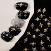BAIYIYI Nail Art Studs 3D Gold Silver Star Nail Studs Nail Charms Star Shape Metal Nail Rivets Charms Gemstone Jewelry DIY Nail Art Decorations Manicure Supplies