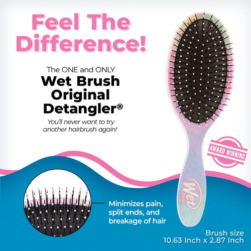 Wet Brush Original Detangler Hair Brush, Color Wash, Stripes, Ultra-Soft IntelliFlex Bristles - Detangling Hairbrush Glides Through Tangles For Wet, Dry & Damaged Hair, Women & Men