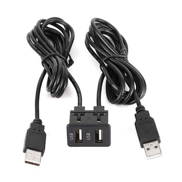 Aramox Dashboard Cable Adapter,1.5m USB Panel Extension Cable 2 Port Car Mount Flush Cord for Truck Boat