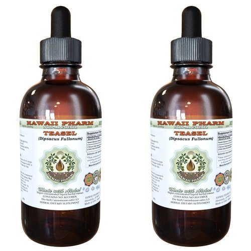 Teasel Alcohol-Free Liquid Extract, Teasel (Dipsacus fullonum) Dried Root Glycerite Natural Herbal Supplement, Hawaii Pharm, USA 2x2 fl.oz