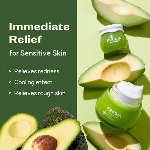 FRUDIA WELCOS Avocado Relief Cream | Calming Cream w/Avocado Extract, Centella Asiatica Extract & MadecassosideX4 | Korean Skin Care Moisturizer Face Cream | Day & Night Cream (1.76 fl oz)