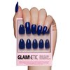 Glamnetic Press On Nails - Midnight Blue | Opaque Dark Navy Blue Short Almond False Nails, Reusable Stick On Fake Nails with Glue | Salon Quality | 15 Sizes - 30 Nail Kit