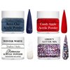 SHEBA NAILS Glitter Dip Powder Patriotic Nail Art Variety Kit- 1/4 oz Jar Each Candy Apple Red, Navy, Glitterize Winter White, & Liberty Custom Glitter Mix