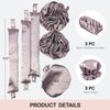BLINKEEN Satin Heatless Hair Curler 3Sets/6PCS, Pillow Soft Rollers with Hair Caps, Soft Heatless Curling Rod Headband for All Hair Types, No Heat Curlers to Sleep In (K-3Sets-Light Purple)
