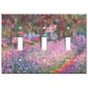 Art Plates - Triple Gang Toggle OVERSIZE Switch Plate - OVER SIZE Decorative Metal Wall Plate - Monet: The Artist's Garden - (Made in USA)