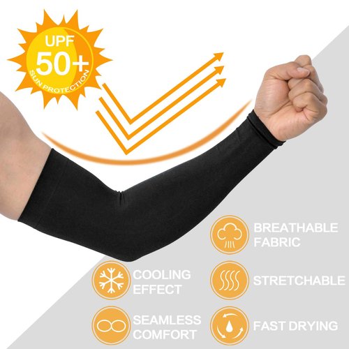 Arm Sleeves for Men and Women, Sleeves to Cover Arms for Men and Women, Gaming Sleeve, UV Protection Cooling Arm Sleeves, 6-Pairs Anti-Slip Compression Sun Sleeves for Outdoor Sports Black+White+Grey