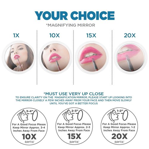 10X Magnifying Mirror & Slant Tweezers Set Makeup Application & Eyebrow Removal Essentials | Round Mirror With 3 Suction Cups & Stainless Steel Slant Tip Tweezer Use for Makeup Application 6 Inch